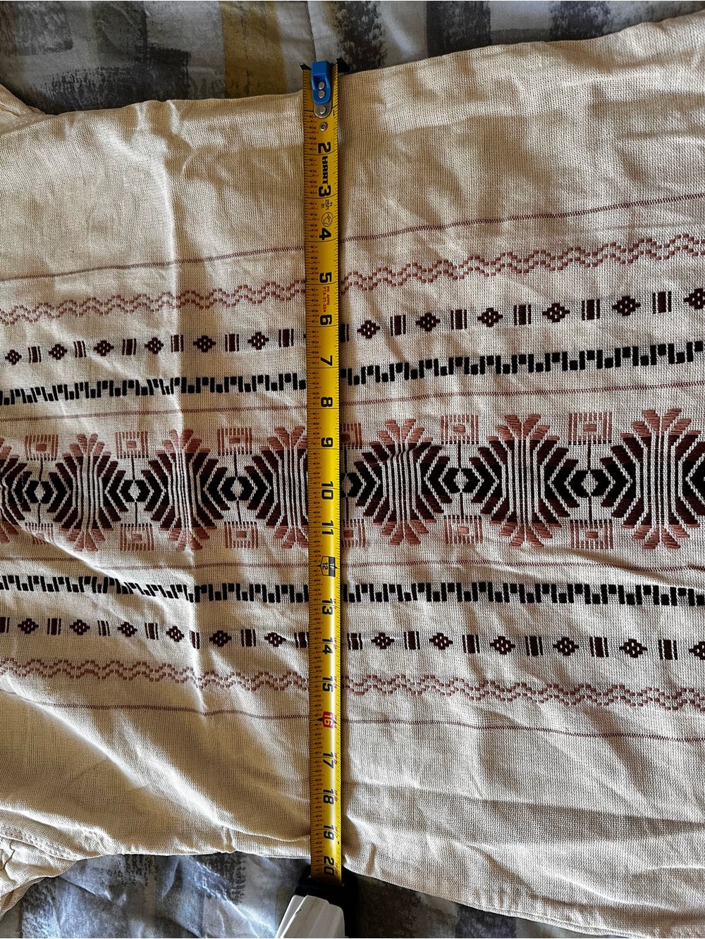 MEXICANA Cream Embroidered Peasant Top with Brown and Black Accents - Picture 6 of 9